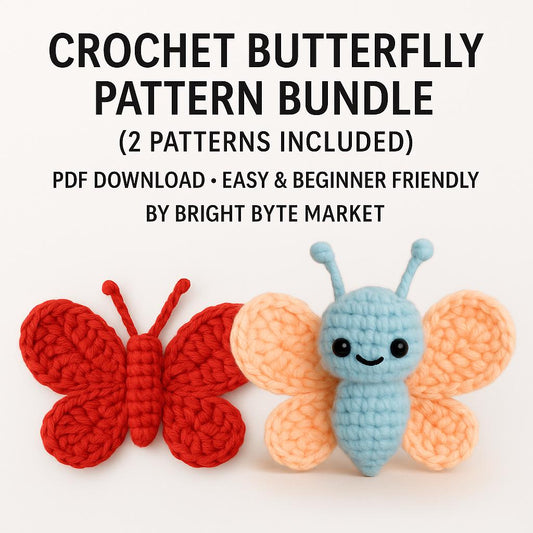 Crochet Butterfly Pattern Bundle | 2 PDF Patterns | Amigurumi Butterfly BBM