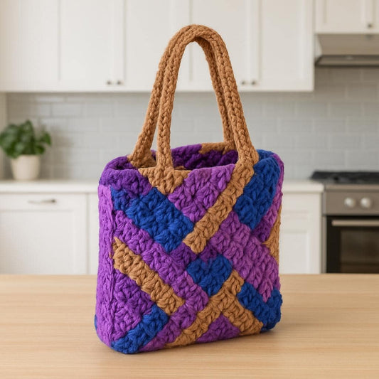 Mosaic Granny Square Crochet Bag Pattern: Beginner-Friendly PDF Tutorial (Instant Download) BBM