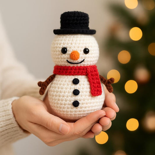 Cozy Snow Friend Crochet Pattern PDF | Amigurumi Snowman BBM