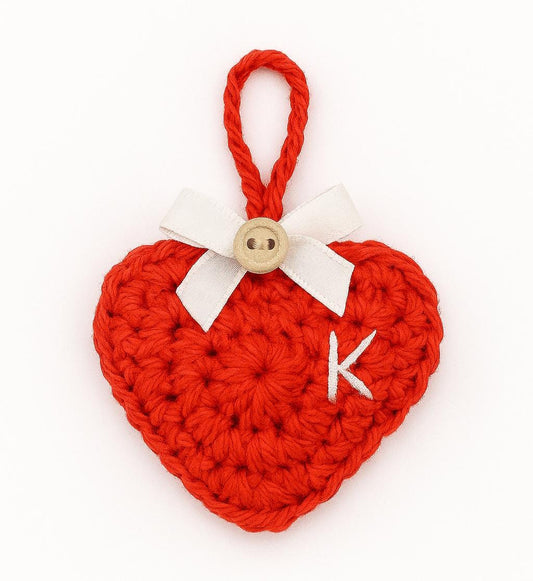 Heart Crochet Keychain Pattern PDF, Beginner Amigurumi Tutorial, Small Stuffed Plush Gift BBM