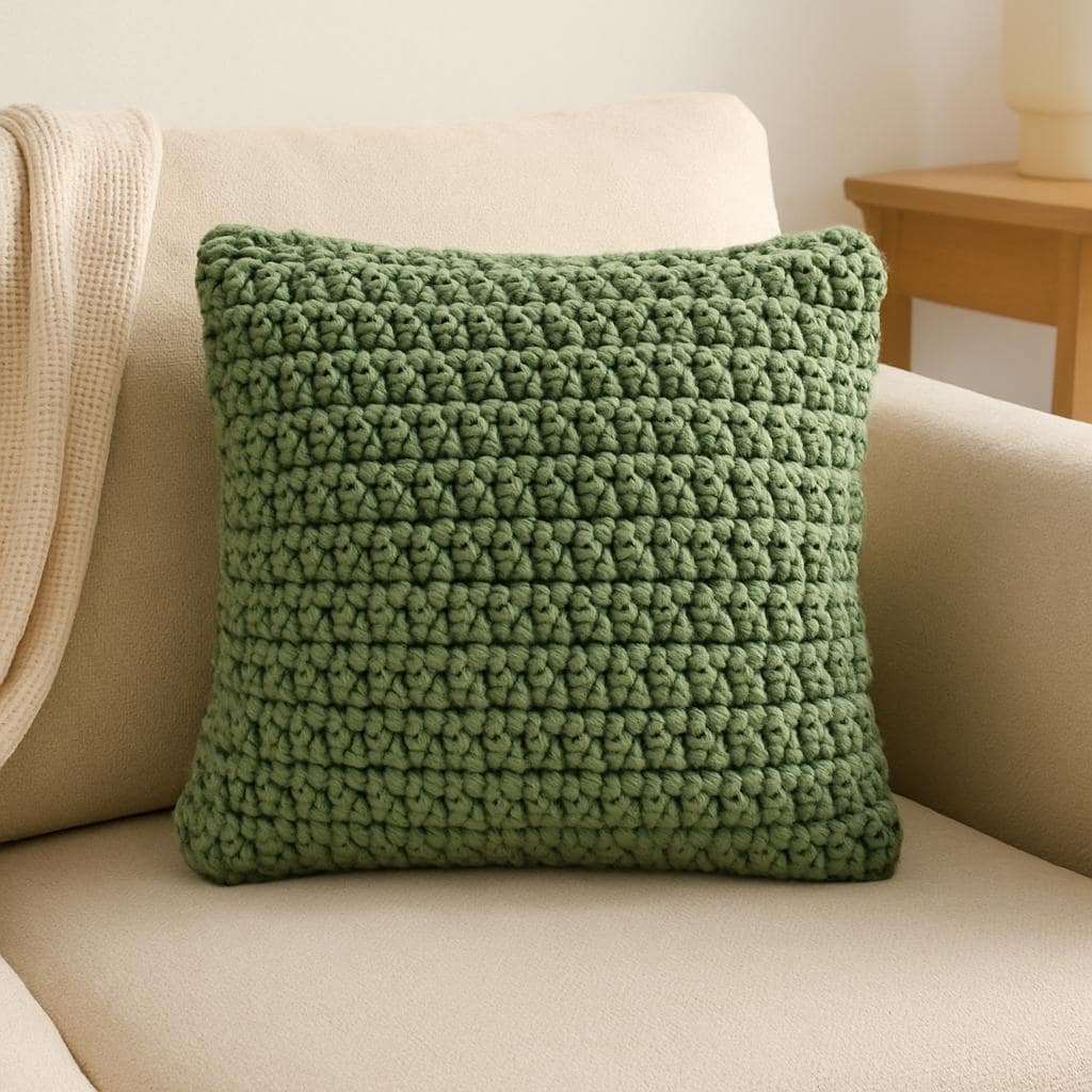 Chunky Crochet Cushion Pattern PDF | Modern Throw Pillow DIY | Beginner Home Decor Design BBM