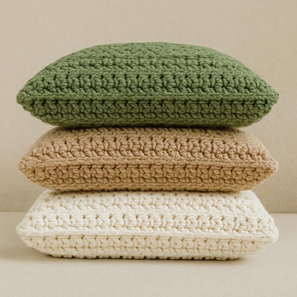 Chunky Crochet Cushion Pattern PDF | Modern Throw Pillow DIY | Beginner Home Decor Design BBM