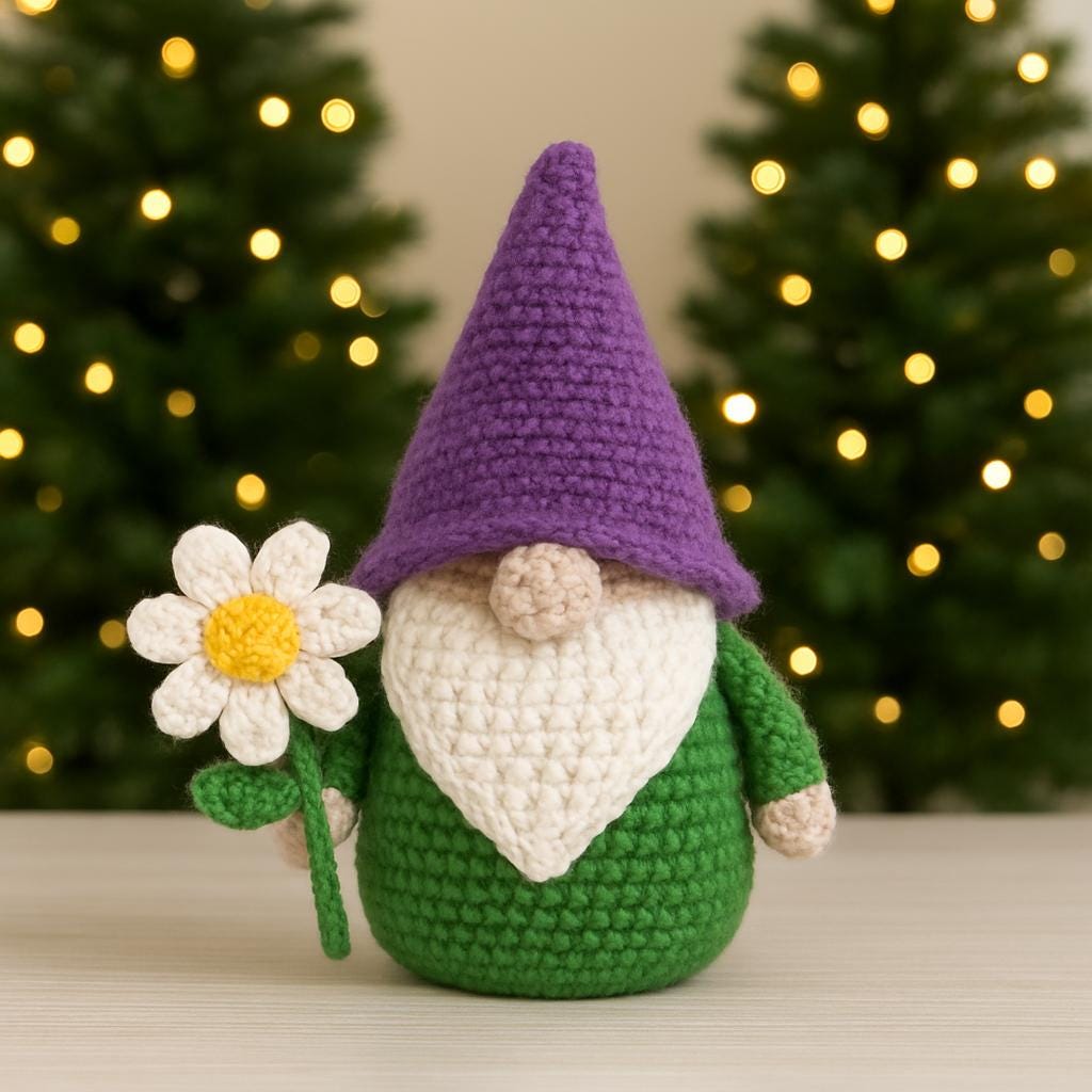 Daisy Gnome Crochet Pattern: Amigurumi Flower Gnome (PDF Download) BBM