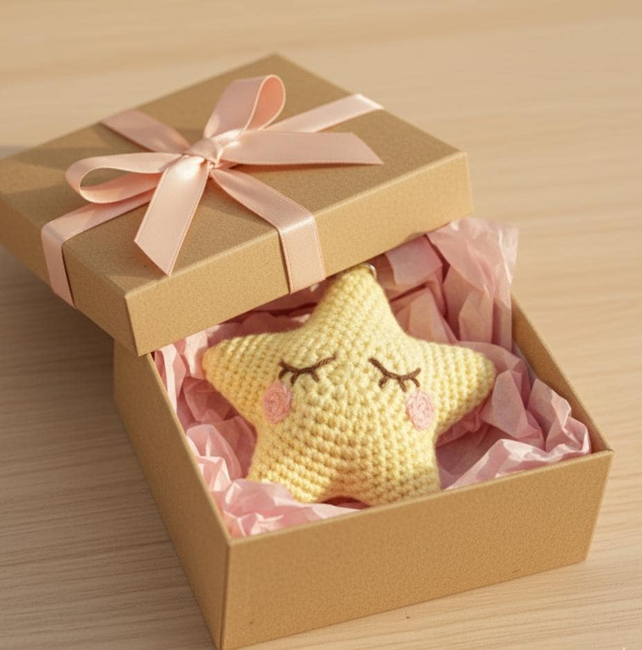 Sleepy Star Crochet Pattern | 3D Amigurumi Keychain Plush | Kawaii Keychain BBM