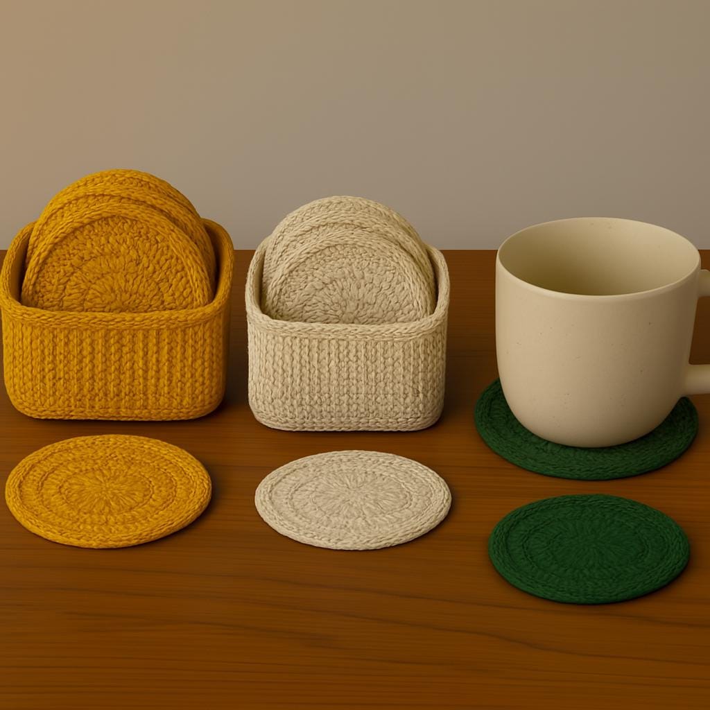 Cozy Round Coaster & Box-Style Holder Crochet Pattern | Front Gap or Solid Wall Holder BBM