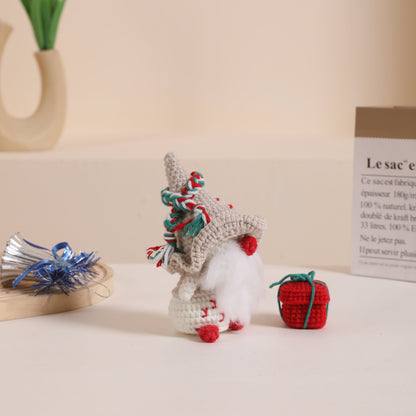 Christmas Gnome with White Hat Amigurumi DIY Crochet Kit Wizardi F07N8-M109 Wizardi