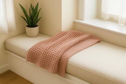 Waffle Stitch Crochet Blanket Pattern | Textured Afghan Throw PDF BBM