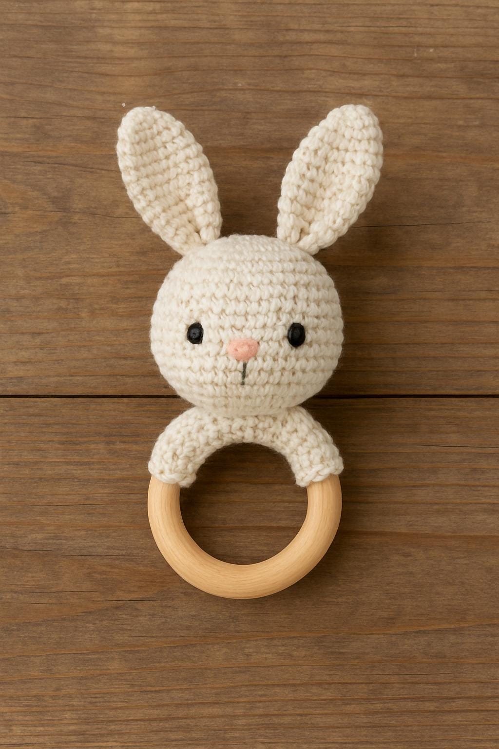 Bunny Baby Toy Crochet Pattern PDF | Amigurumi Rattle & Teething Ring DIY BBM