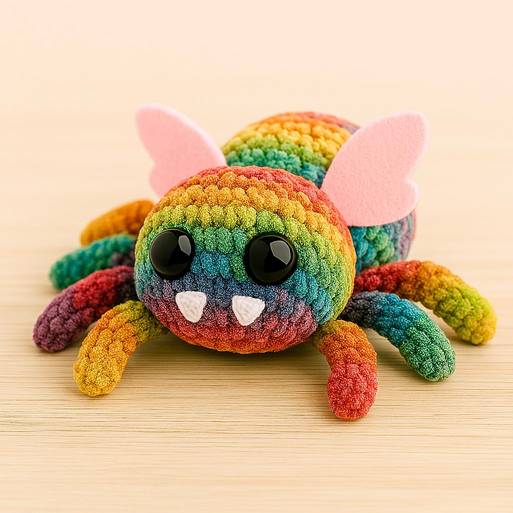 Crochet Spider Plush Pattern PDF – Amigurumi Halloween Toy, Soft Stuffed Animal, Beginner Friendly BBM