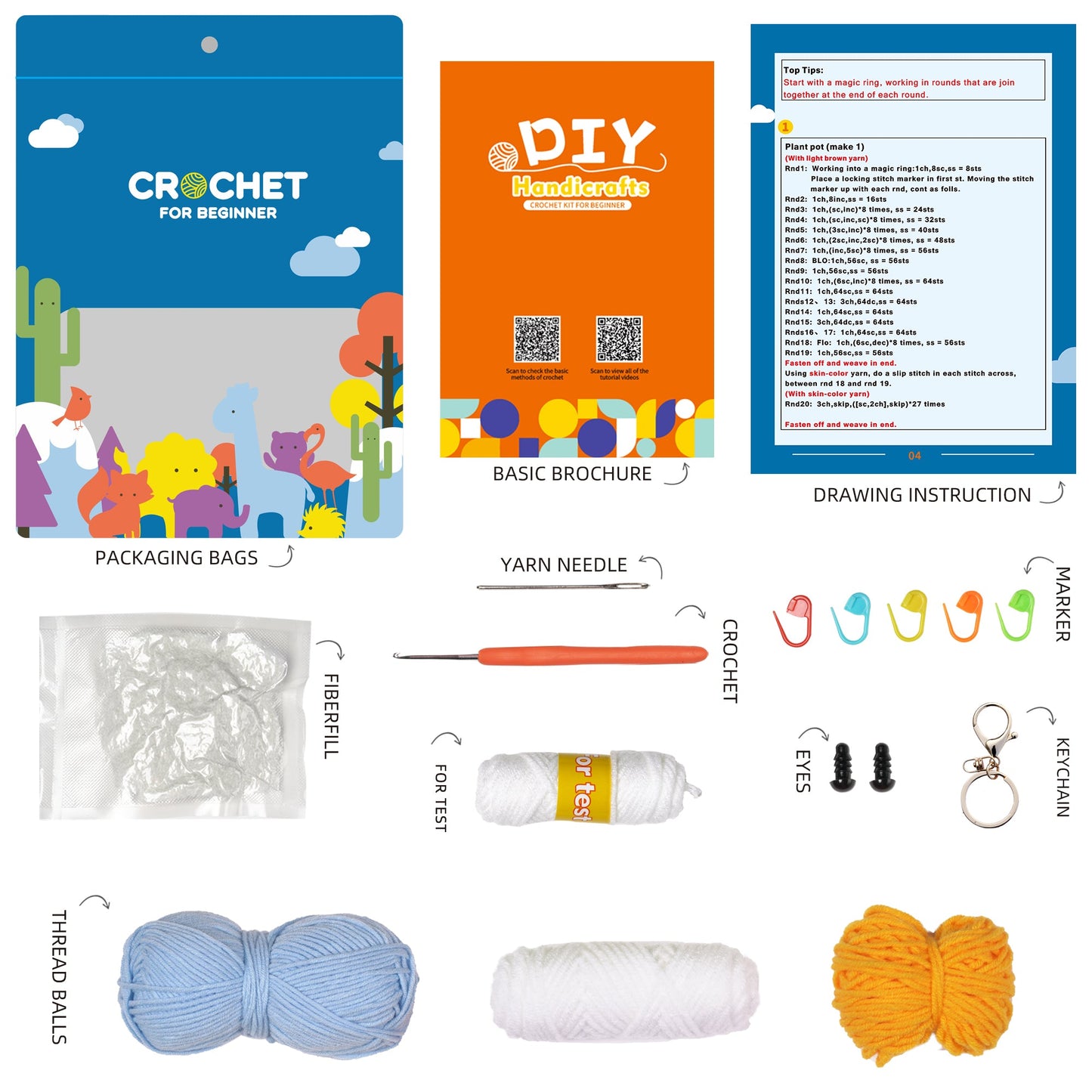 Blue Bird Amigurumi DIY Crochet Kit Wizardi F07N8-M57 Wizardi