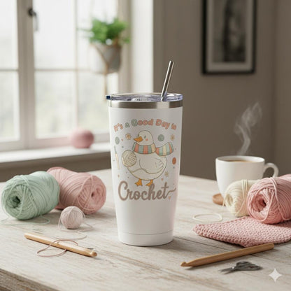 Crochet Lover Sublimation Design | Goose with Yarn PNG | Funny Duck Digital Download for T-Shirt BBM