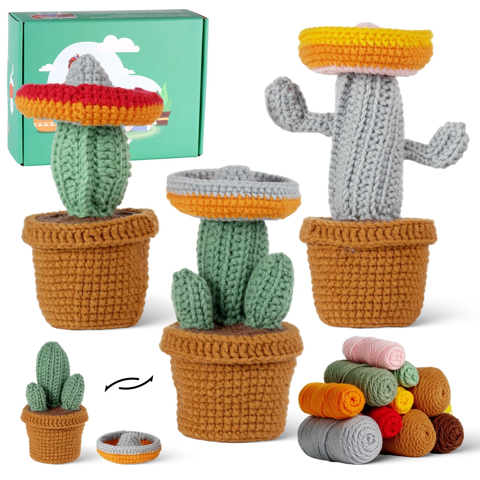 Cacti Amigurumi DIY Crochet Kit Wizardi F07N8-M191-M193 Wizardi
