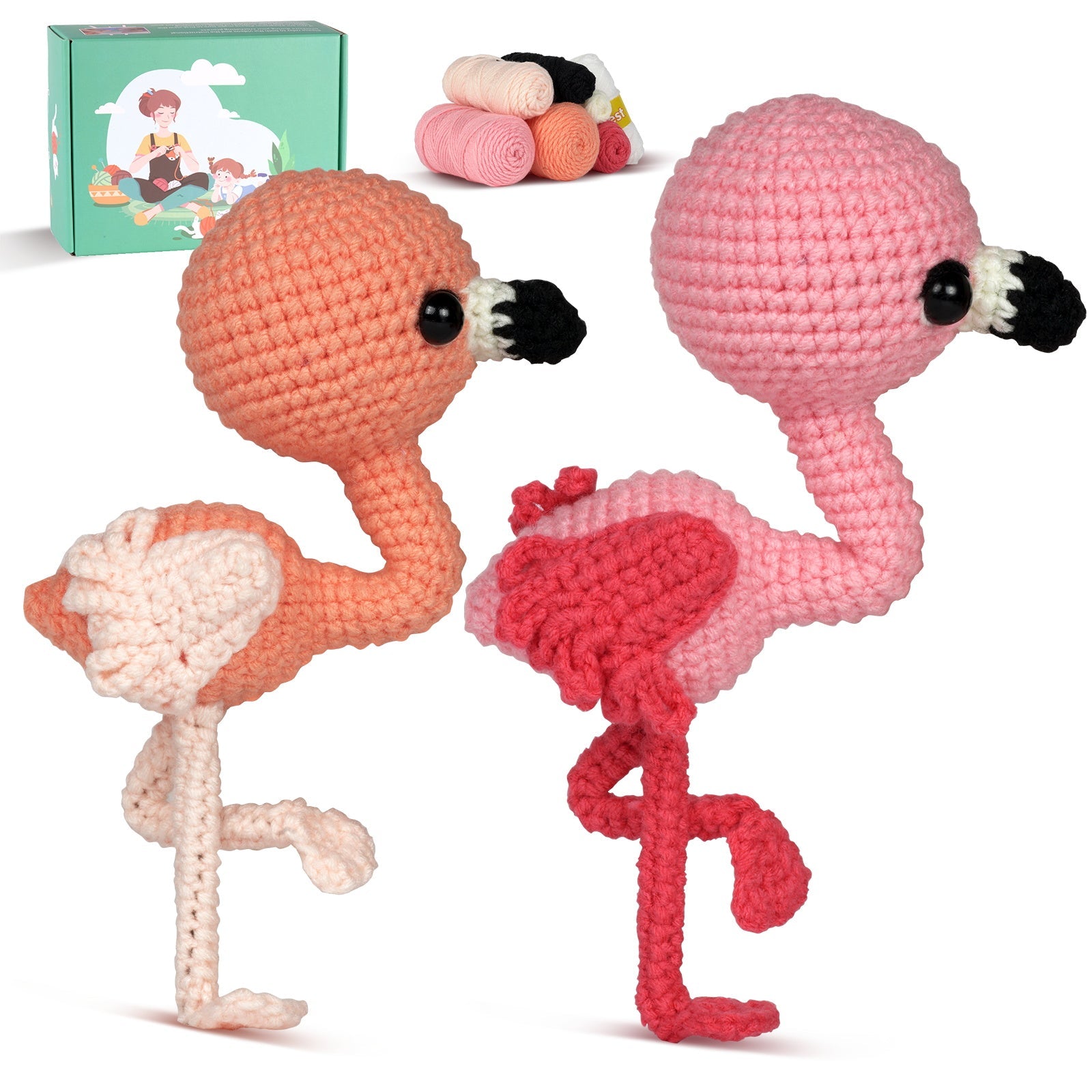 Flamingos Amigurumi DIY Crochet Kit Wizardi F07N8-M205 Wizardi