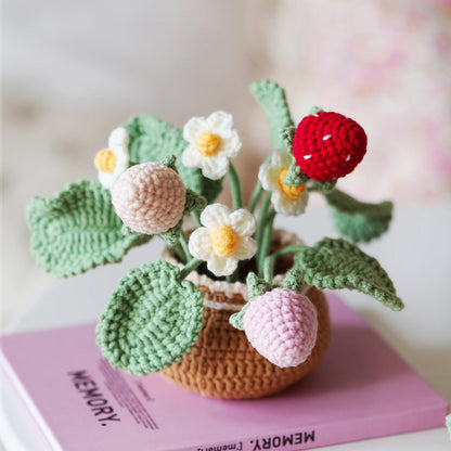 Strawberry. Potted Plant Amigurumi DIY Crochet Kit Wizardi F07N8-M32 Wizardi