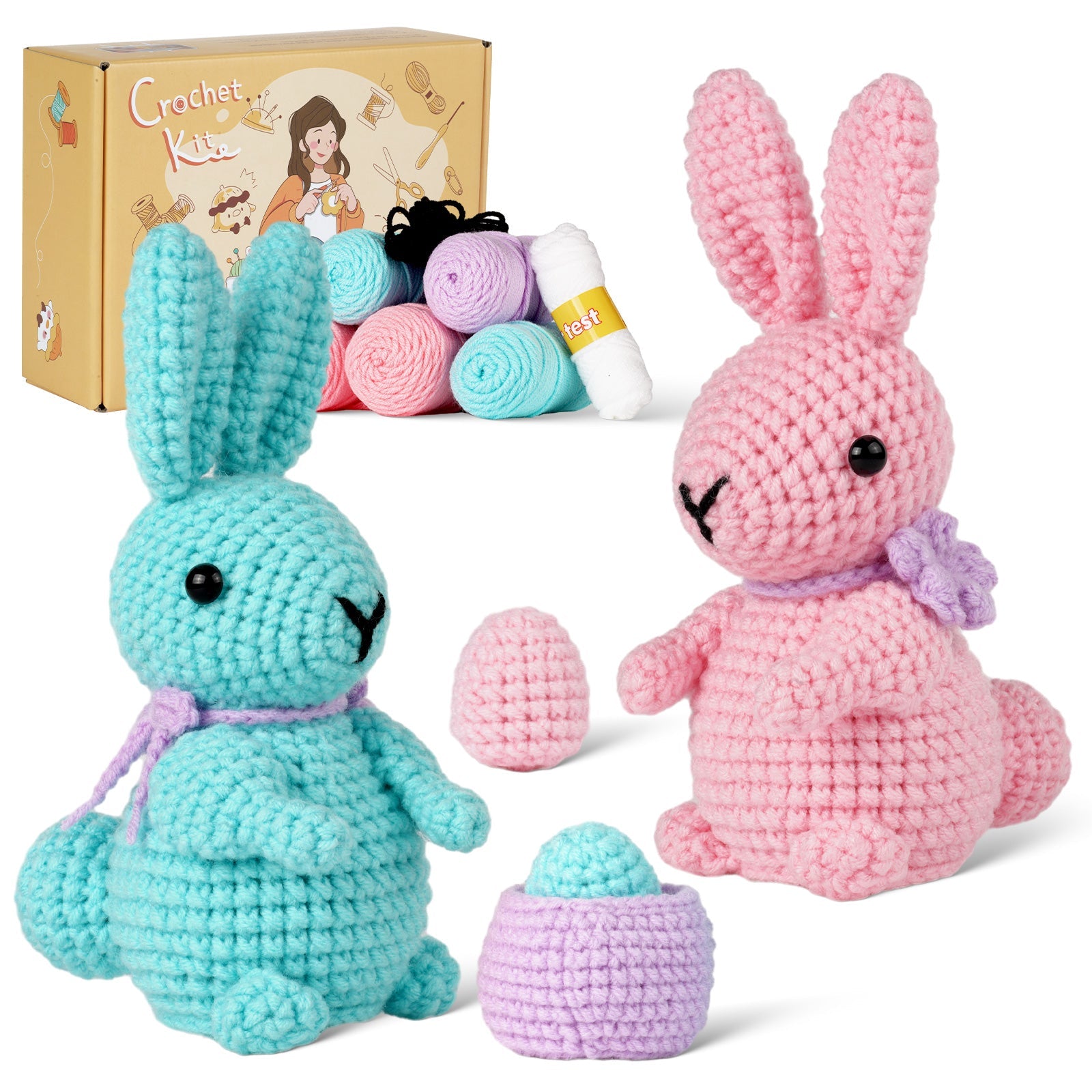 Rabbits Amigurumi DIY Crochet Kit Wizardi F07N8-M172 Wizardi