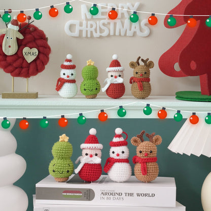 Santa, Reindeer, Christmas Tree and Snowman Amigurumi DIY Crochet Kit Wizardi F07N8-M117 Wizardi