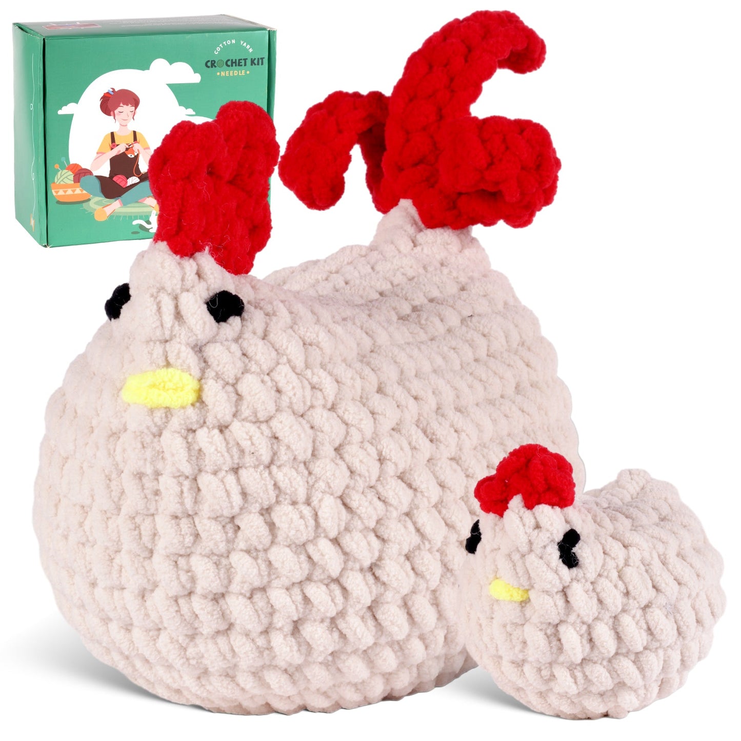 Hen and Chicken Amigurumi DIY Crochet Kit Wizardi F07N8-M147 Wizardi