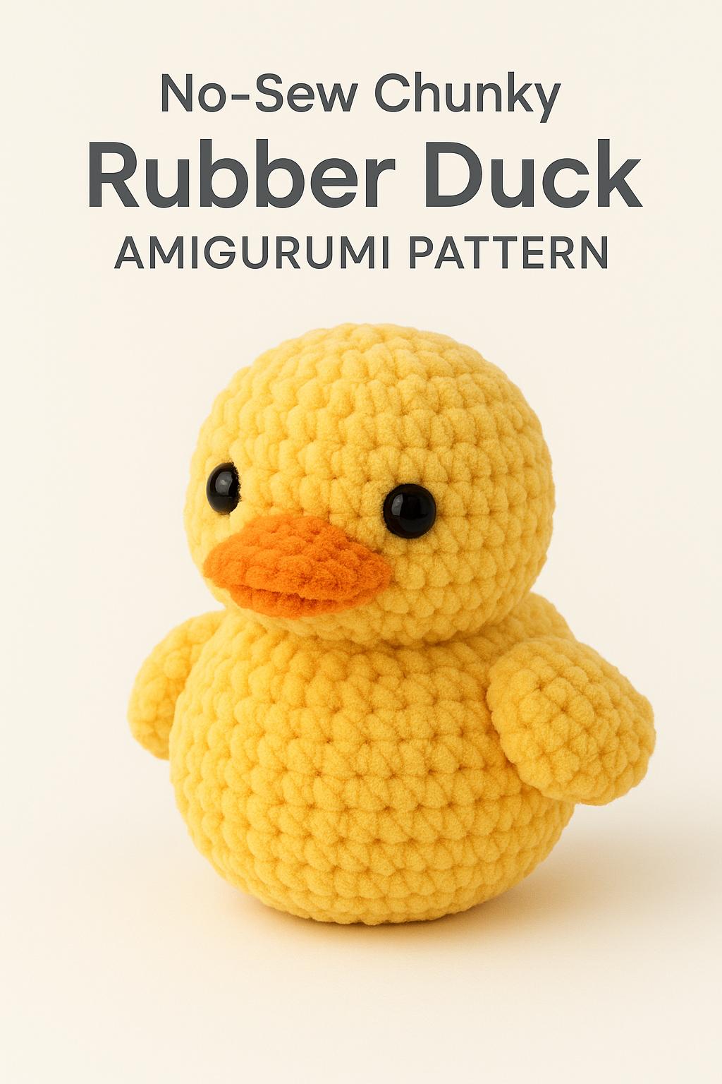 No-Sew Crochet Duck Plush Pattern | Chunky Chenille Amigurumi PDF Digital File BBM
