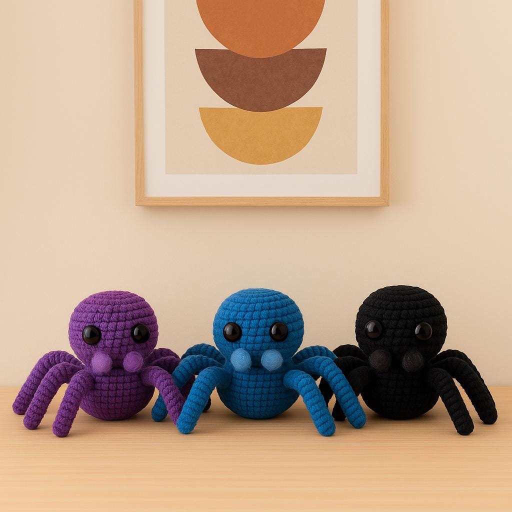 Crochet Spider Amigurumi Pattern PDF | Easy Plush Toy Halloween Decor BBM