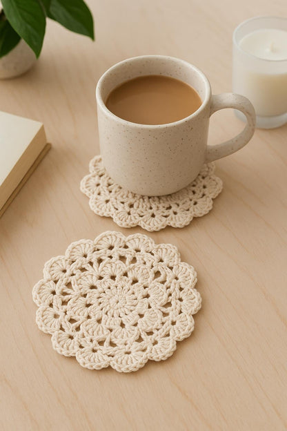 Mandala Crochet Coaster Pattern: Beginner-Friendly PDF (Instant Download) BBM