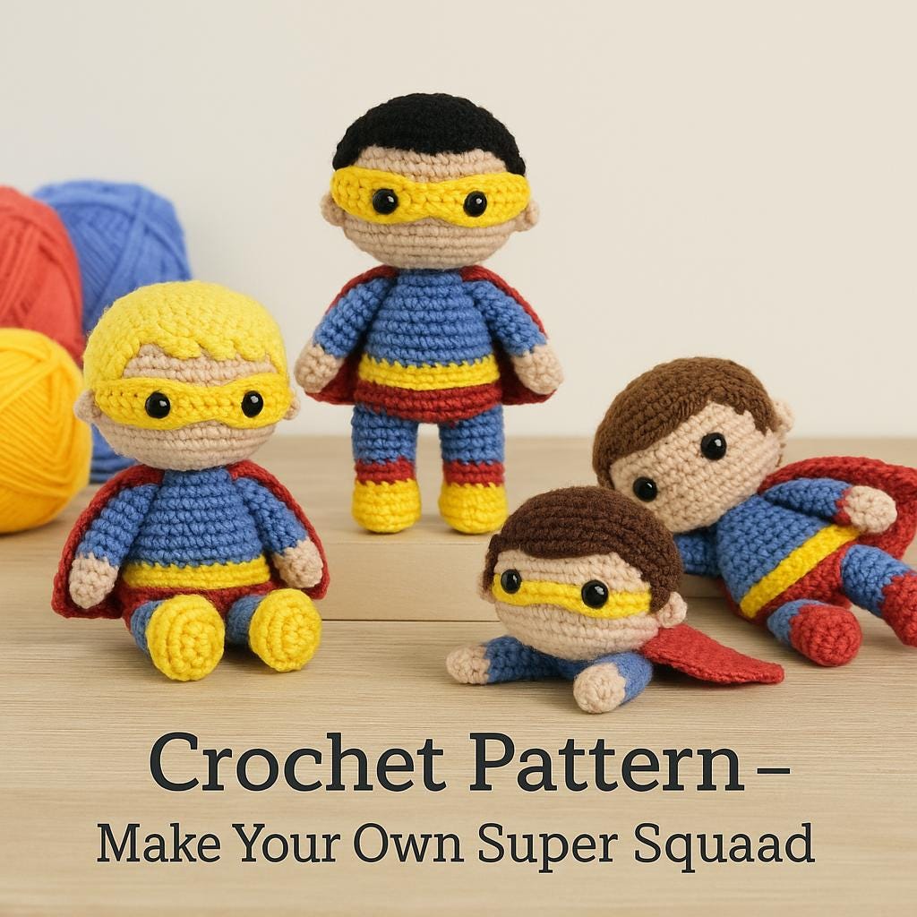 Superhero Doll Crochet Pattern | Amigurumi Beginner-Friendly PDF DIY BBM