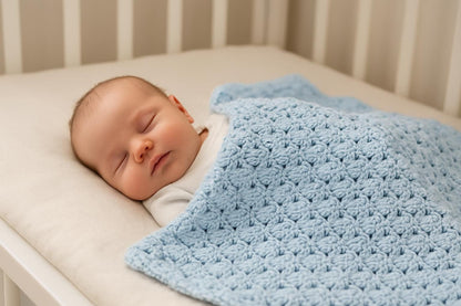 Cozy Shell Stitch Baby Blanket Crochet Pattern PDF | Beginner Friendly Striped or Solid Tutorial BBM