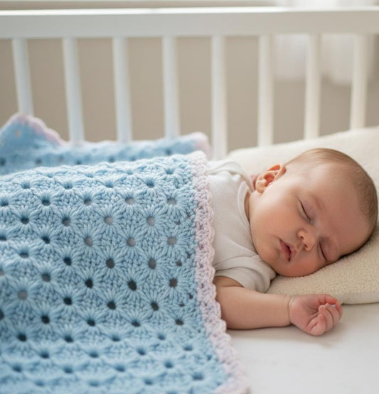 Easy Baby Blanket Crochet Pattern PDF, Shell Stitch Beginner Friendly Tutorial, Quick Digital Download BBM