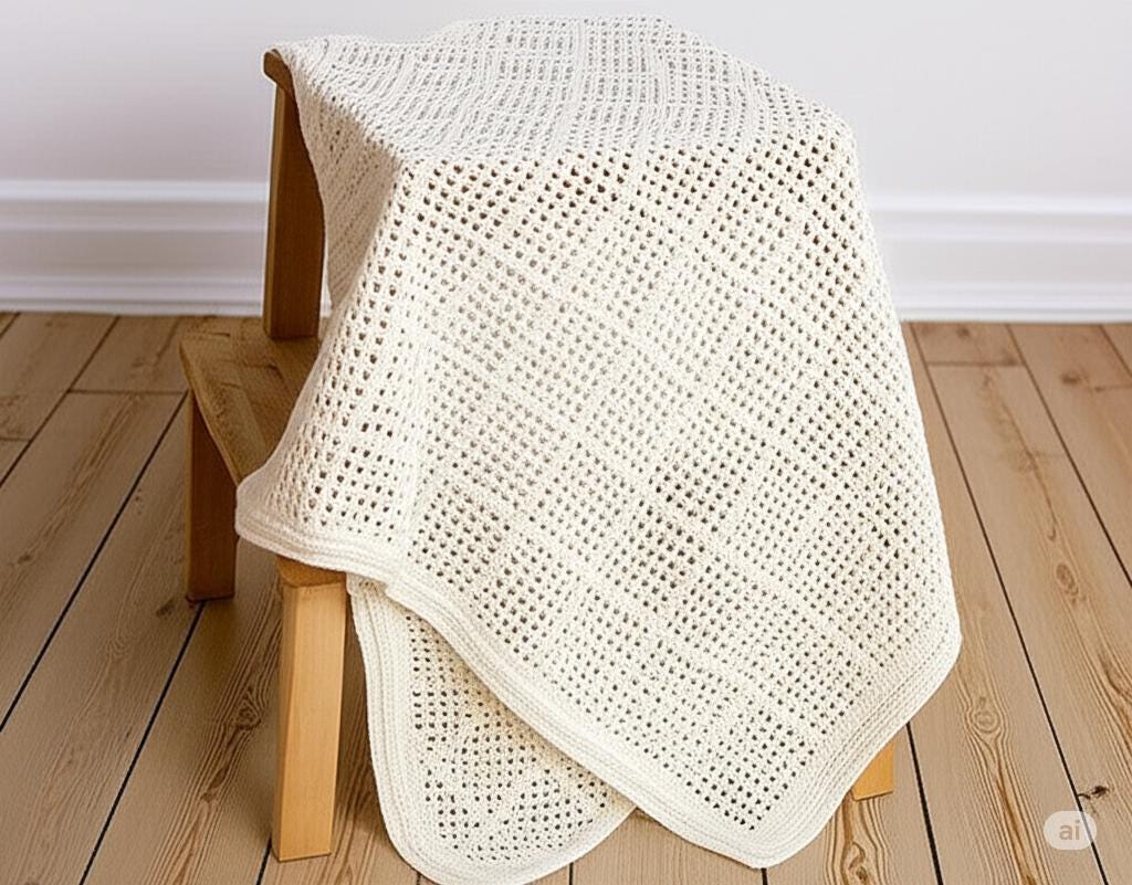 Crochet Baby Blanket Pattern PDF | Easy Summer Filet Design DIY BBM