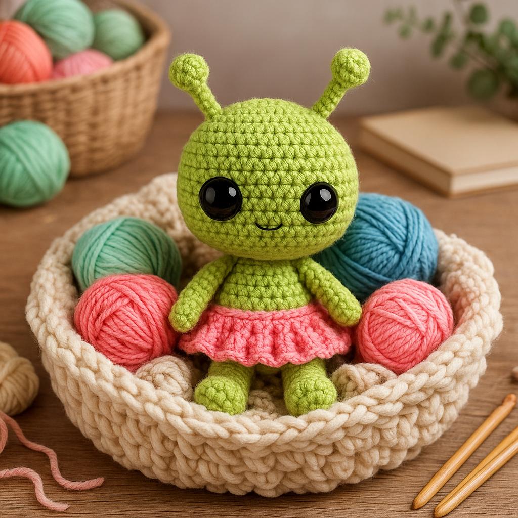 Alien Family Crochet Pattern Bundle | Plushie, Mini Keychain & Baby Amigurumi | Beginner Friendly PDF BBM