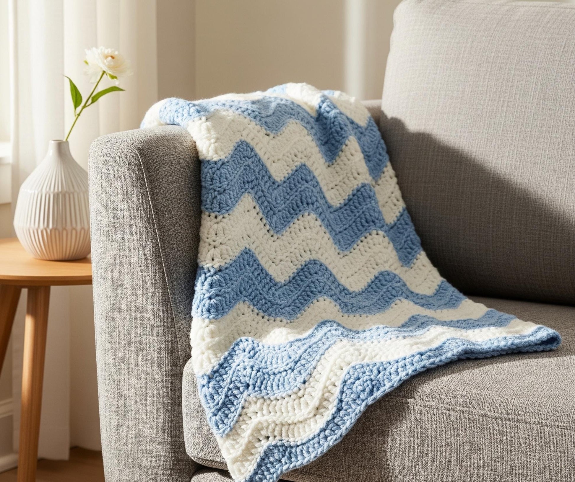Shell Stitch Baby Blanket Crochet PDF | Whispering Waves Pattern Digital Download BBM