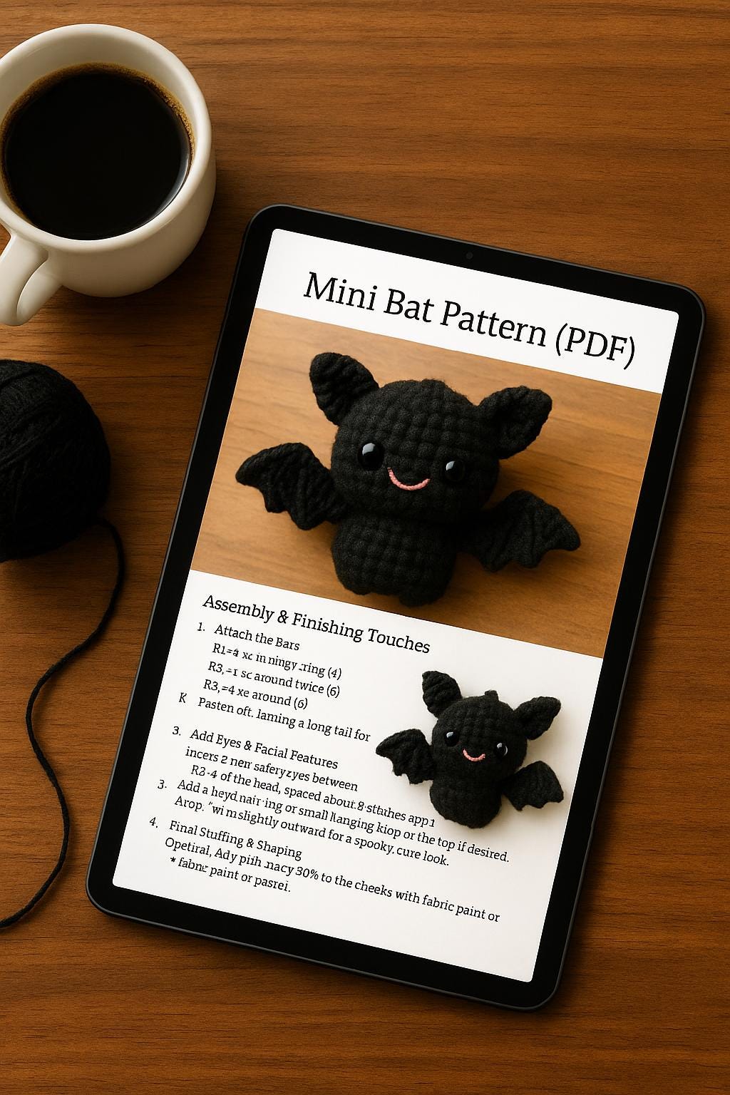 Mini Bat Crochet Pattern PDF | Halloween Amigurumi Toy Tutorial | Kawaii Plush  | Easy Beginner Crochet BBM