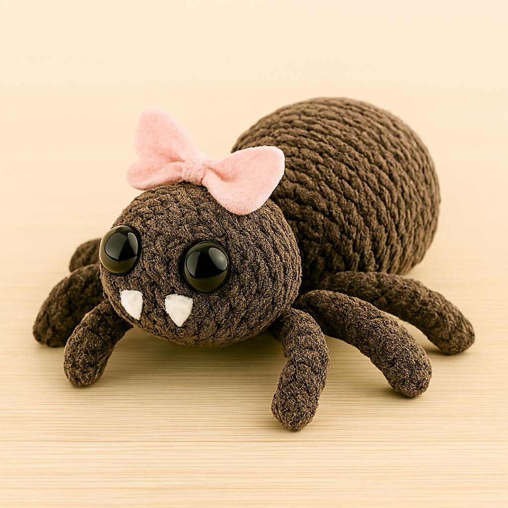 Crochet Spider Plush Pattern PDF – Amigurumi Halloween Toy, Soft Stuffed Animal, Beginner Friendly BBM