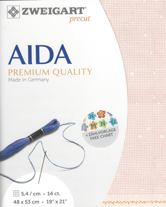 Stern-Aida Splash 14 count Powder Pink 3706/4259 Zweigart