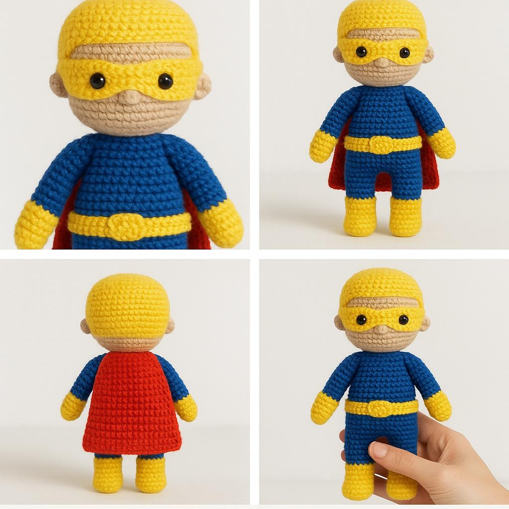 Superhero Doll Crochet Pattern | Amigurumi Beginner-Friendly PDF DIY BBM