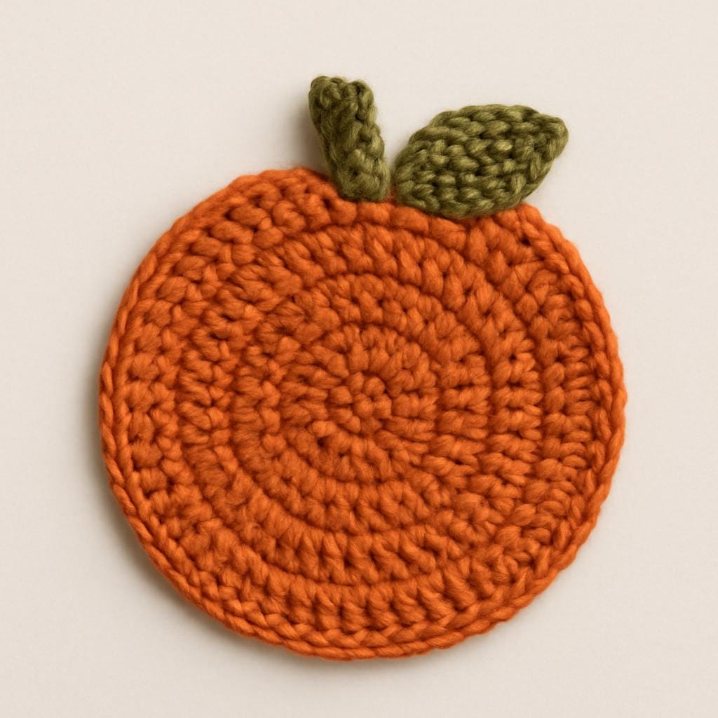 Pumpkin Coaster Crochet Pattern PDF | Beginner-Friendly Fall Decor | Quick Easy Gift | Halloween & Thanksgiving Home BBM