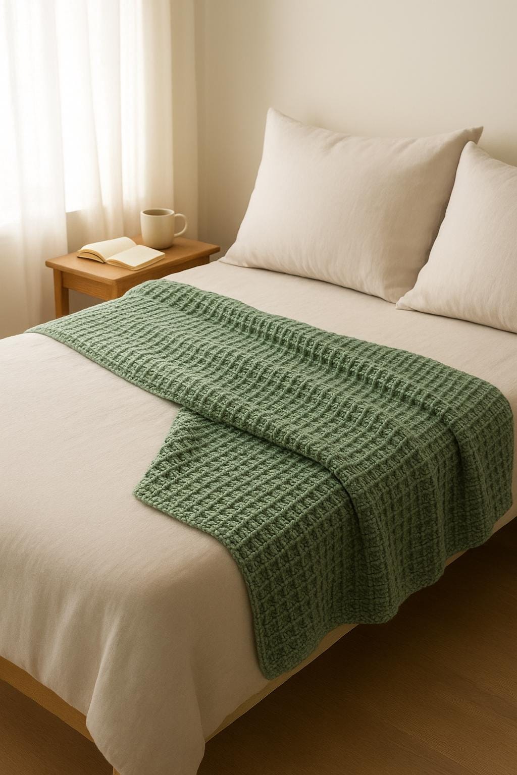 Waffle Stitch Crochet Blanket Pattern | Textured Afghan Throw PDF BBM