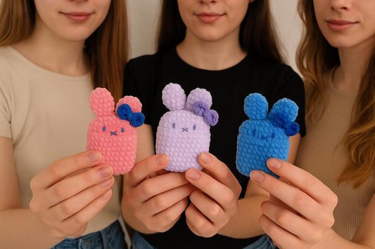 Crochet Bunny AirPods Case: Handmade Milk Cotton Plush Pouch BBM