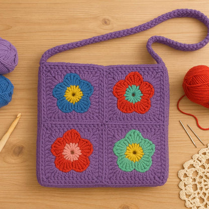 Crochet Round Bag Pattern: DIY Striped Clutch with T-Shirt Yarn (PDF Pattern) BBM