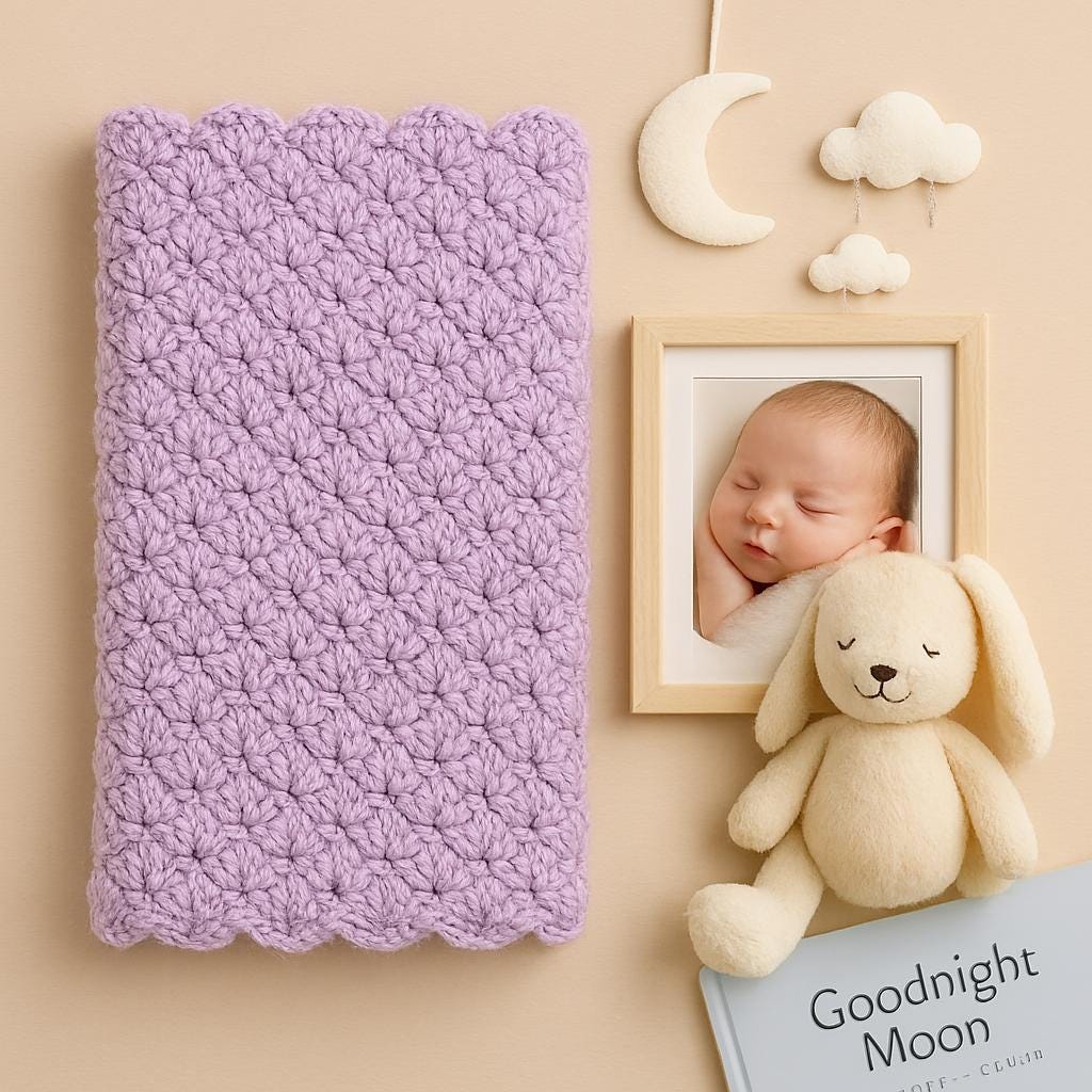 shell Stitch Blanket Crochet Pattern PDF | Quick & Easy Beginner Tutorial BBM