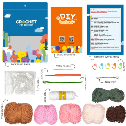 Tulips in Bloom. Potted Flower Amigurumi DIY Crochet Kit Wizardi F07N8-M30 Wizardi