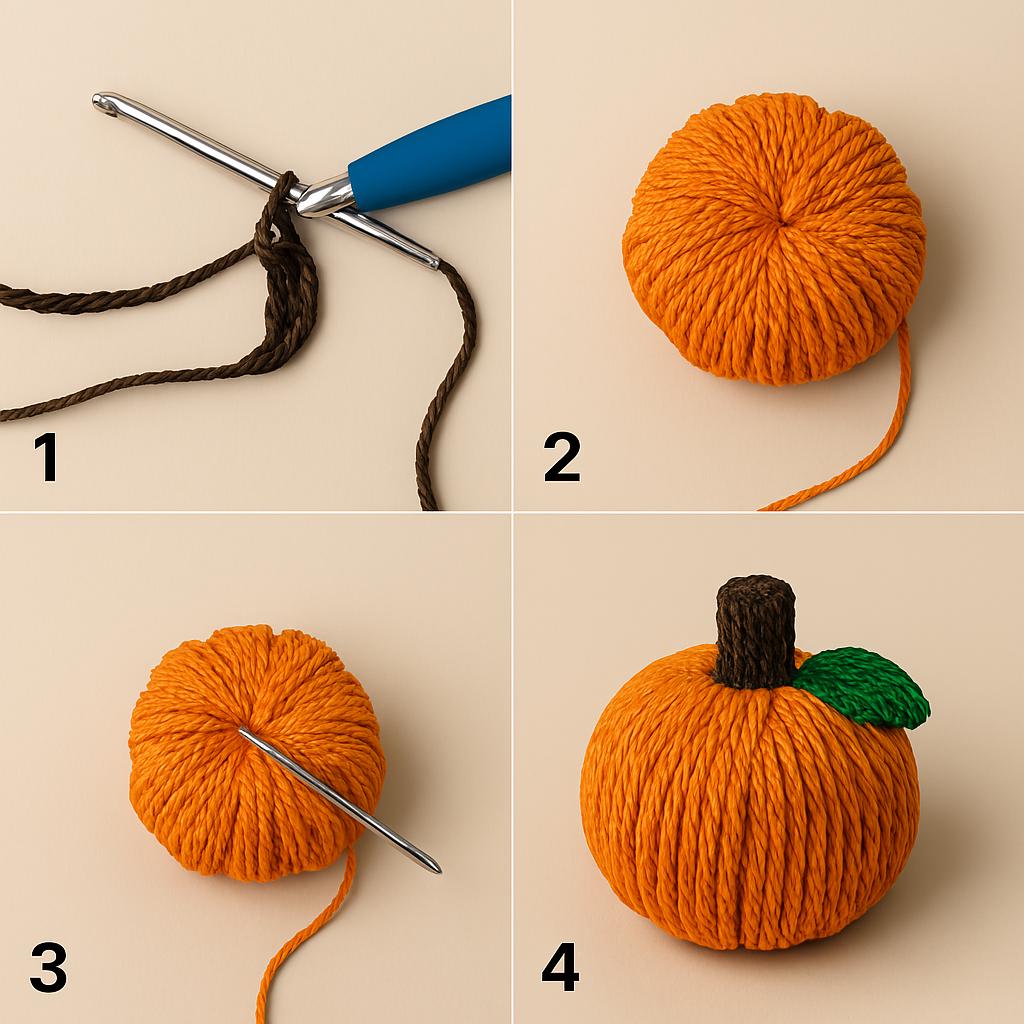 Crochet Pumpkin Pattern | No-Sew Beginner Amigurumi PDF Tutorial Instant Download BBM