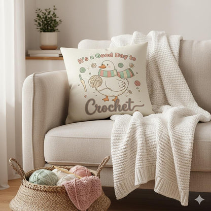 Crochet Lover Sublimation Design | Goose with Yarn PNG | Funny Duck Digital Download for T-Shirt BBM