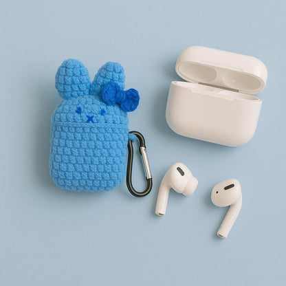 Crochet Bunny AirPods Case: Handmade Milk Cotton Plush Pouch BBM