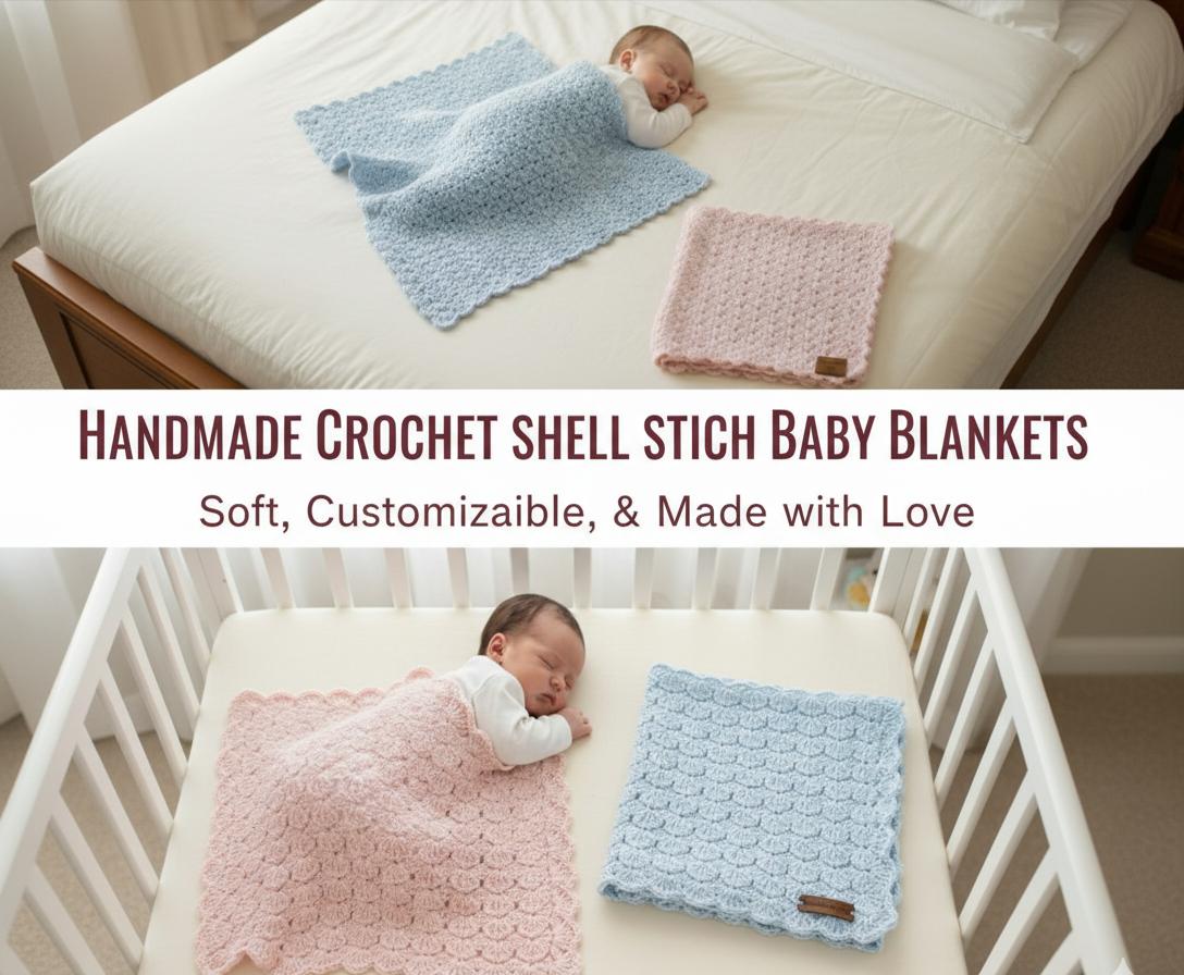Easy Shell Stitch Crochet Baby Blanket Pattern: Beginner PDF (Digital Download BBM