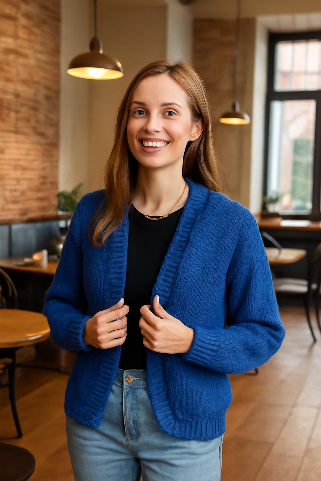 Chunky Knit Cardigan Pattern: Women's Oat Sweater (PDF Download) BBM