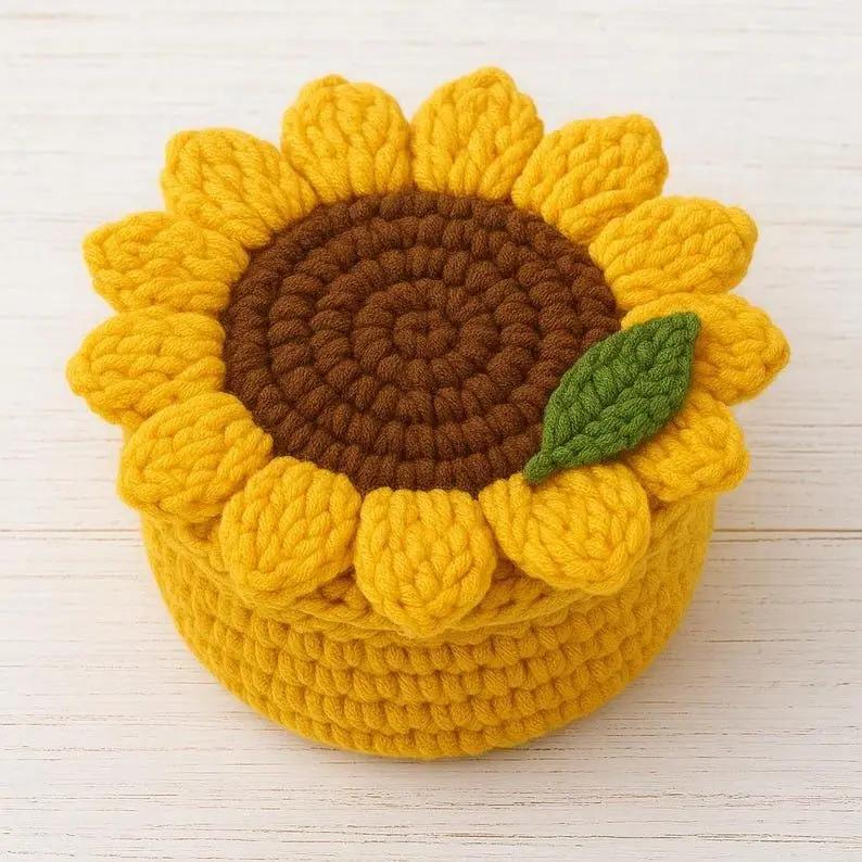 Crochet Pattern Bundle: Beginner Coaster Holder & Sunflower Coaster Basket BBM