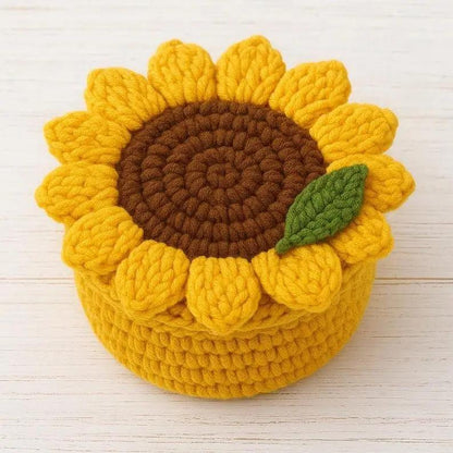 Crochet Pattern Bundle: Beginner Coaster Holder & Sunflower Coaster Basket BBM