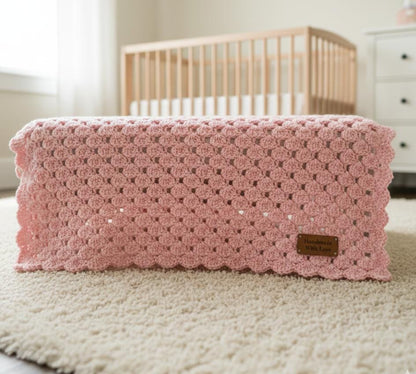 Easy Baby Blanket Crochet Pattern PDF, Shell Stitch Beginner Friendly Tutorial, Quick Digital Download BBM