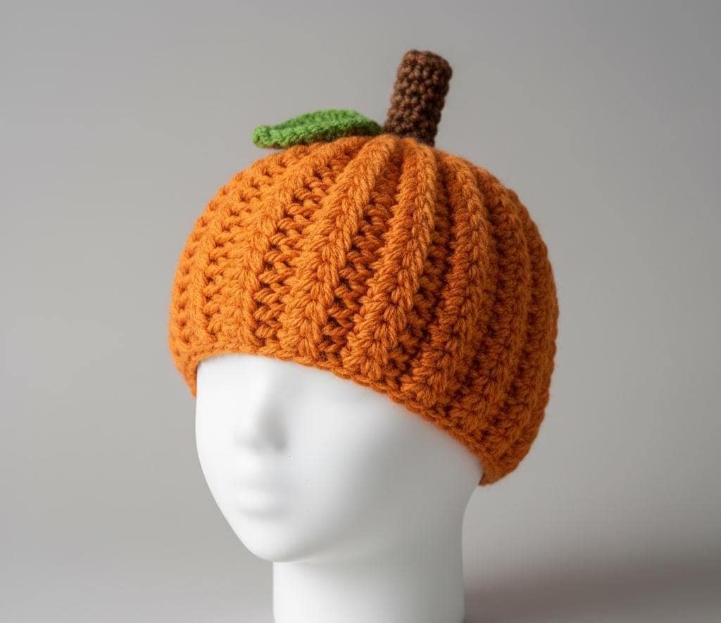 Baby Pumpkin Hat Crochet Pattern | Newborn to Child Sizes | Fall Beanie | Easy Beginner BBM