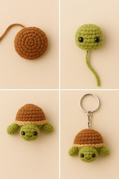 Turtle Crochet Pattern PDF | Beginner-Friendly Amigurumi Keychain DIY BBM